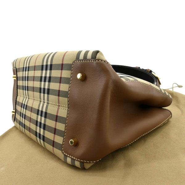 BURBERRY Medium Ballingdon House Check Canvas Crossbody Bag Beige