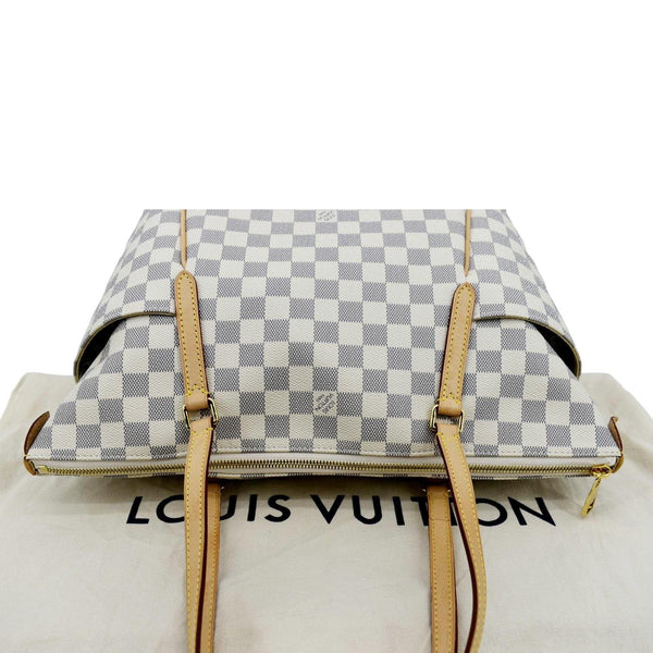 LOUIS VUITTON Totally MM Damier Azur Shoulder Bag White