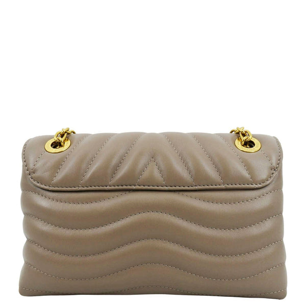 LOUIS VUITTON New Wave Chain MM Calfskin Leather Shoulder Bag Taupe
