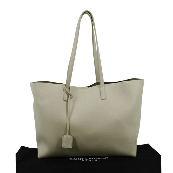 YVES SAINT LAURENT Leather Tote Bag Ivory