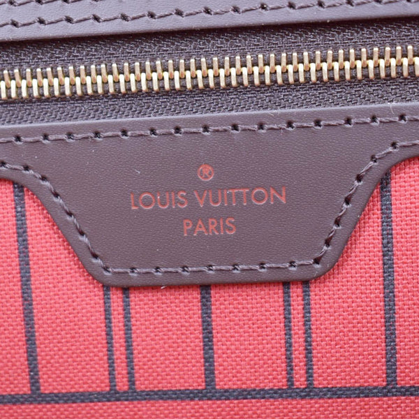 LOUIS VUITTON Neverfull MM Damier Ebene Shoulder Bag Brown