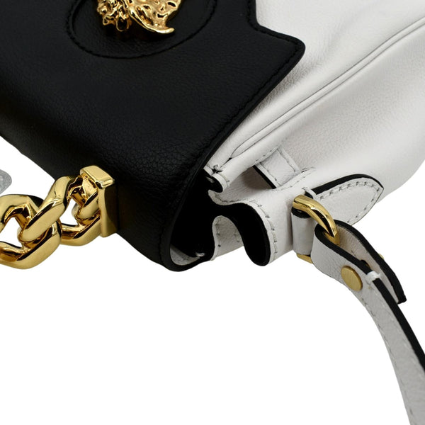VERSACE La Medusa Leather Top Handle Shoulder Bag White