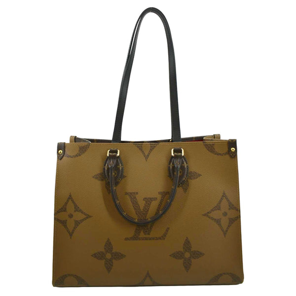 LOUIS VUITTON Onthego MM Giant Monogram Canvas Tote Shoulder Bag Brown