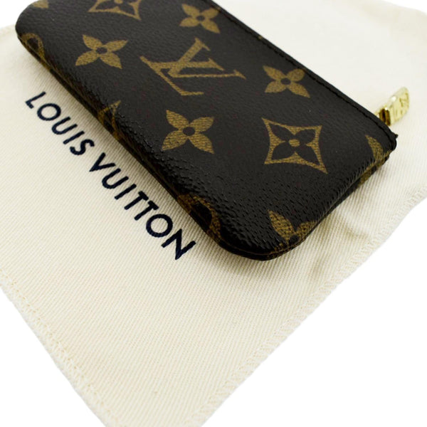 LOUIS VUITTON Pochette Key Cles Monogram Canvas Coin Case Brown