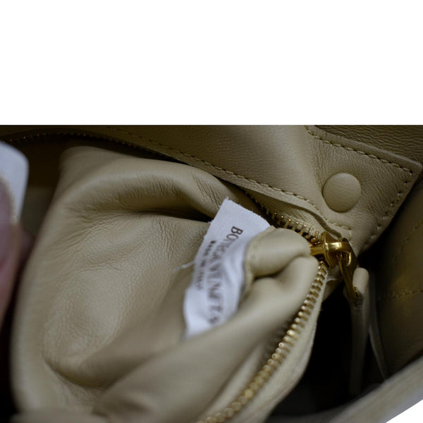 BOTTEGA VENETA Cassette Intreccio Leather Crossbody Bag Beige