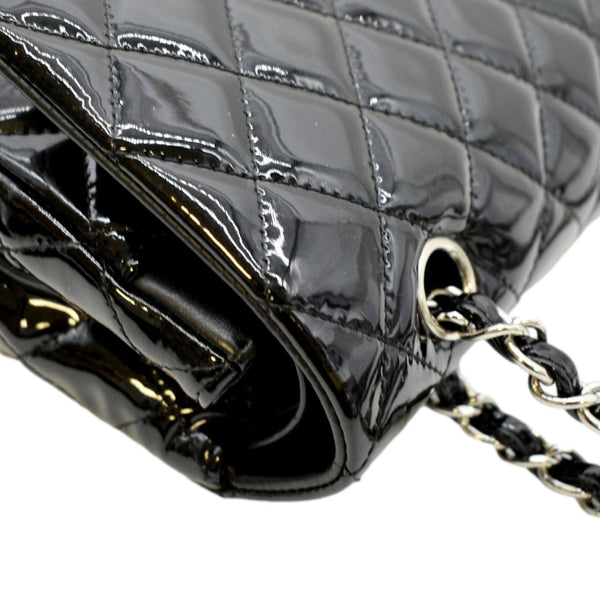 CHANEL Medium Flap Patent Leather Shoulder Bag Black