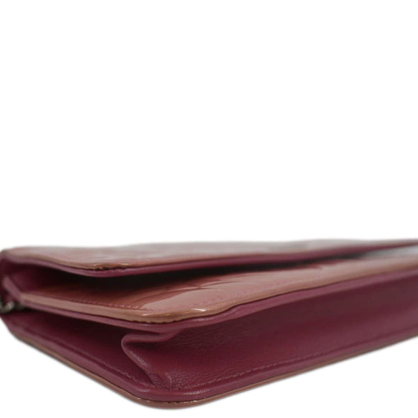 CHANEL Camellia Wallet On Chain Leather Crossbody Bag Pink