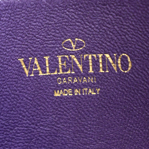 VALENTINO Stud Sign VLOGO Leather Shoulder Bag Wisteria