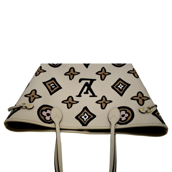 LOUIS VUITTON Neverfull MM Wild At Heart Monogram Giant Tote Bag Creme