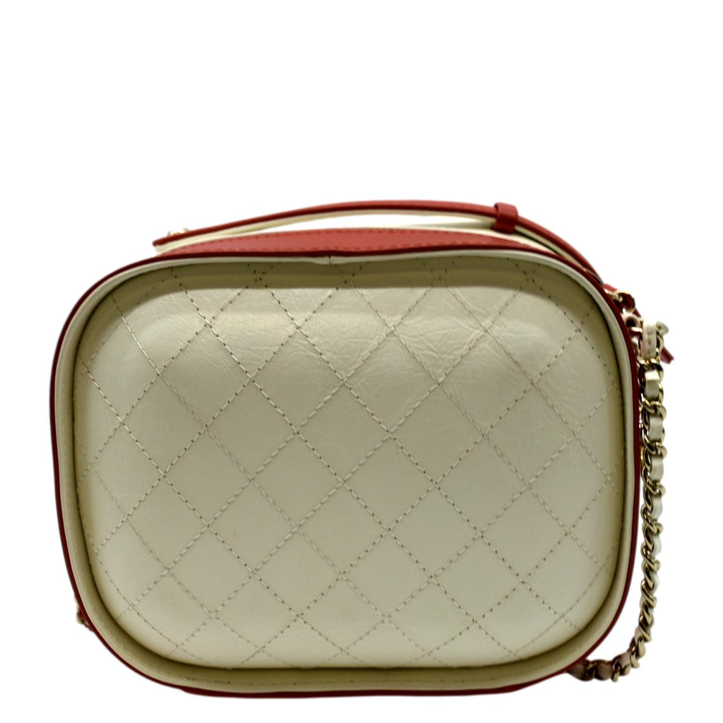 CHANEL Crumpled Calfskin Vanity Case Crossbody Bag Red