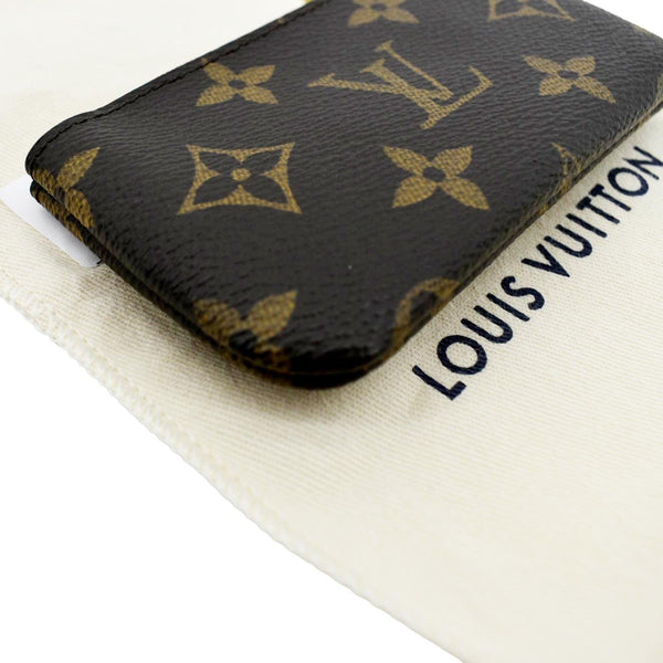 LOUIS VUITTON Pochette Key Cles Monogram Canvas Coin Case Brown