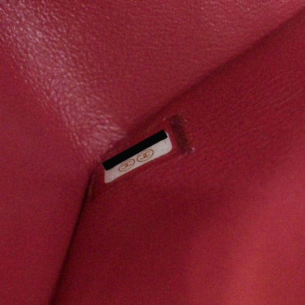 CHANEL Mini Flap Quilted Chevron Leather Crossbody Bag Red