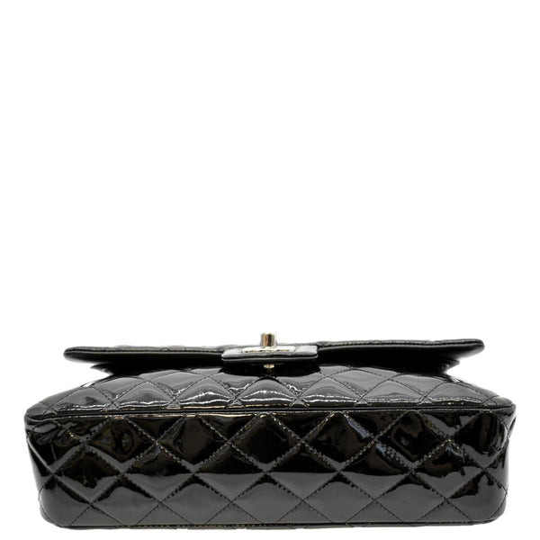 CHANEL Medium Flap Patent Leather Shoulder Bag Black