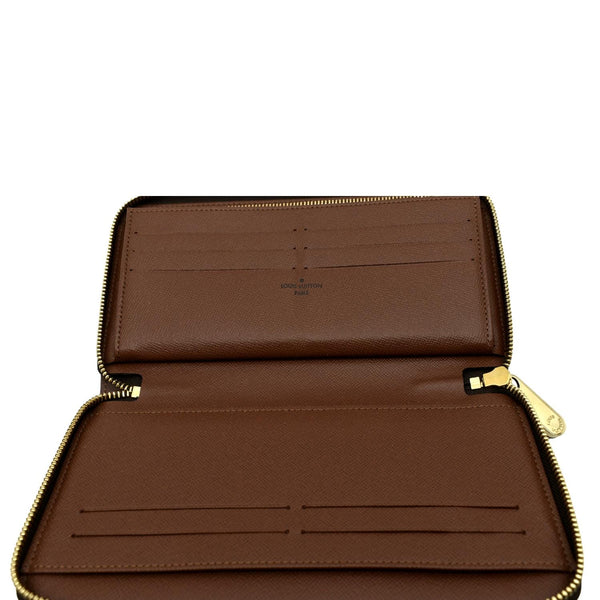 LOUIS VUITTON Zip Around Monogram Canvas Wallet Brown
