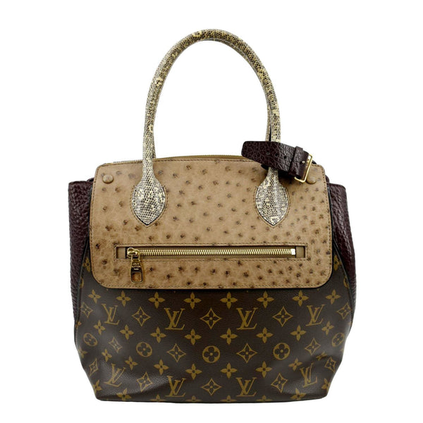 LOUIS VUITTON Majestueux Monogram Canvas Exotic Tote Bag Brown