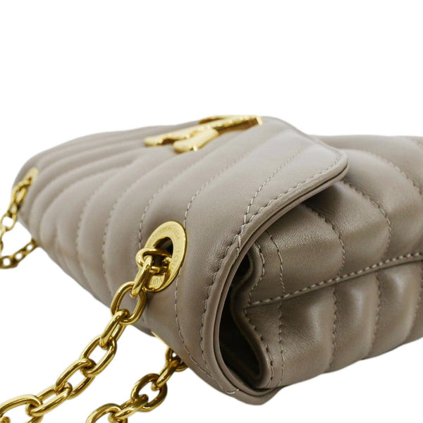 LOUIS VUITTON New Wave Chain MM Calfskin Leather Shoulder Bag Taupe