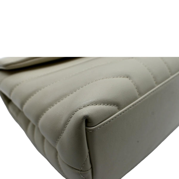 YVES SAINT LAURENT Loulou Toy Quilted Leather Crossbody Bag Ivory