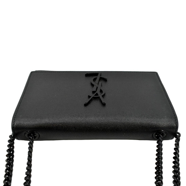 YVES SAINT LAURENT Kate Leather Chain Clutch Crossbody Bag Black