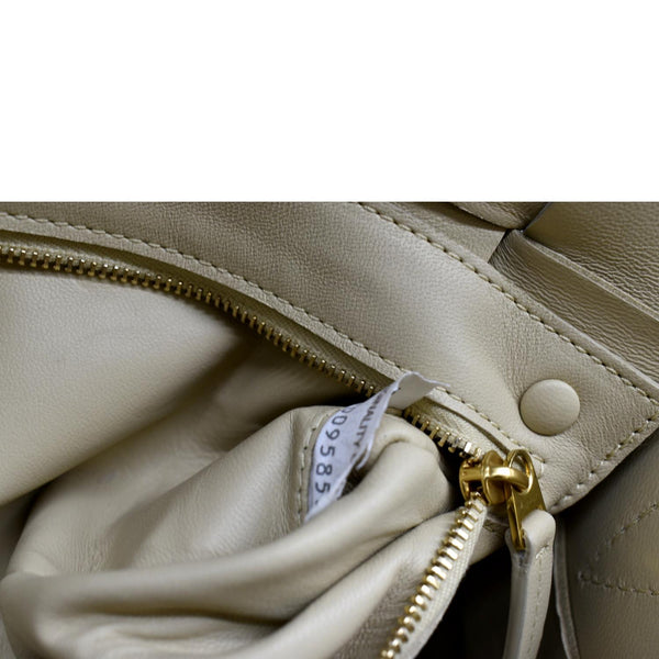 BOTTEGA VENETA Cassette Intreccio Leather Crossbody Bag Beige