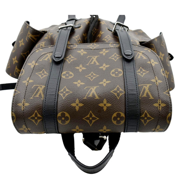 LOUIS VUITTON Christopher Monogram Macassar Canvas Backpack Bag Brown