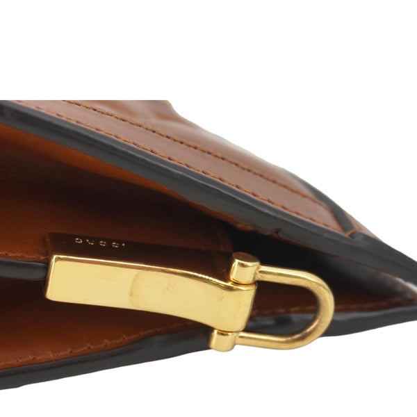 GUCCI Double G Small Matelasse Leather Shoulder Bag Brown 702200