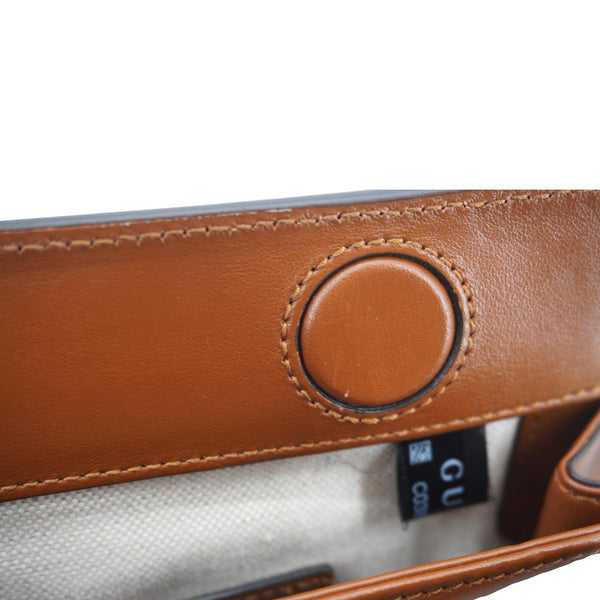 GUCCI Double G Small Matelasse Leather Shoulder Bag Brown 702200