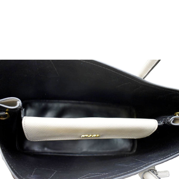 PRADA Double Handle Saffiano Leather Tote Bag Grey