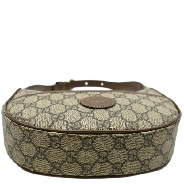 Gucci Half Moon Mini GG Supreme Canvas Crossbody Bag - Bottom