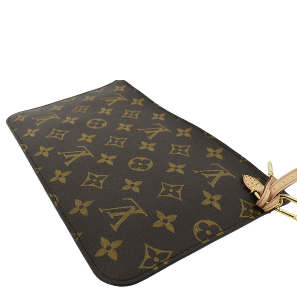 LOUIS VUITTON Neverfull Monogram Canvas Pochette Wristlet Pouch Cerise