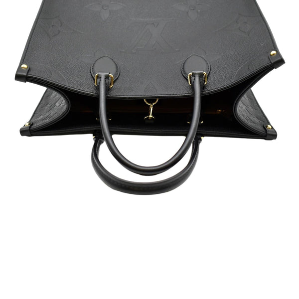 LOUIS VUITTON Onthego MM Giant Monogram Empreinte Leather Tote Bag Black