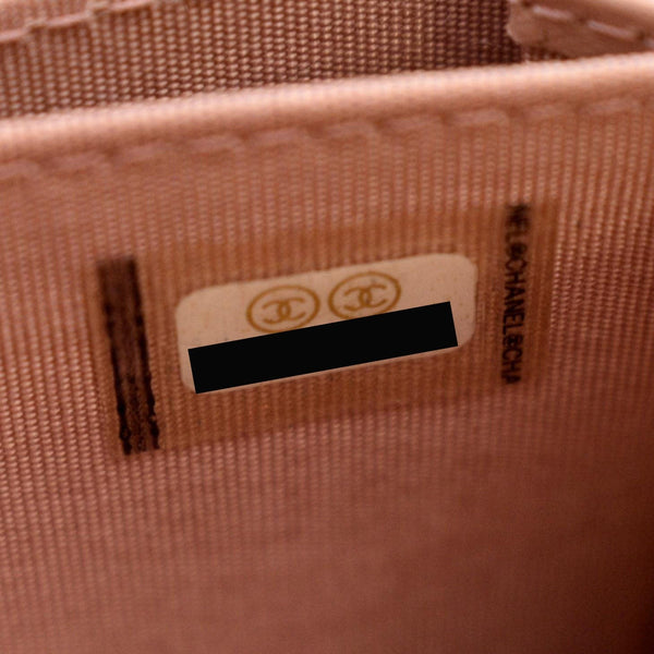 CHANEL Small Boy Caviar Leather Zip Around Wallet Pink