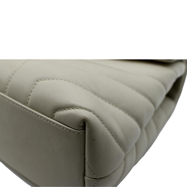 YVES SAINT LAURENT Loulou Toy Quilted Leather Crossbody Bag Ivory