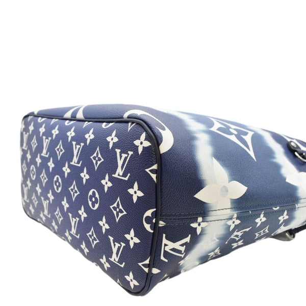 LOUIS VUITTON Neverfull MM Escale Monogram Canvas Shoulder Bag Blue