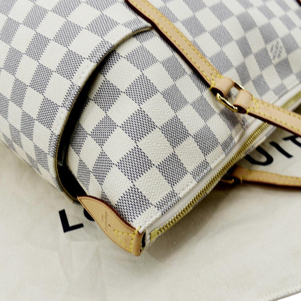 LOUIS VUITTON Totally MM Damier Azur Shoulder Bag White
