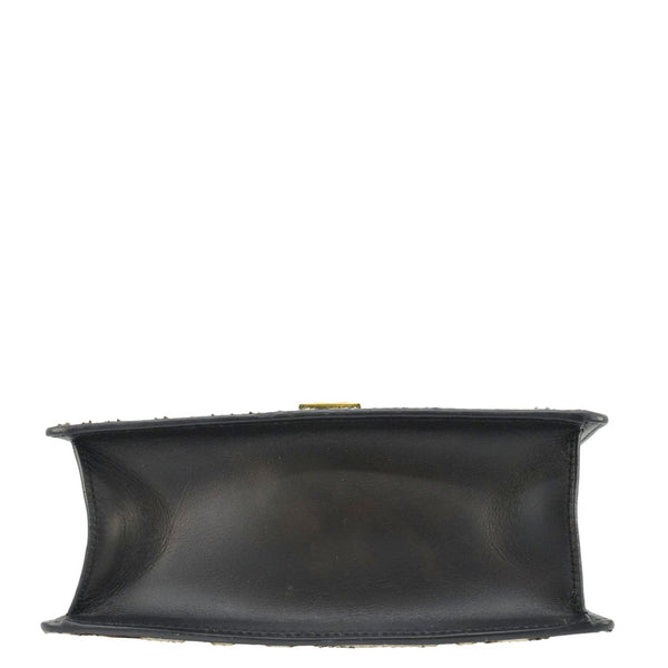 GUCCI Leopard Print Sylvie Mini Calf Hair Top Handle Shoulder Bag Beige 470270