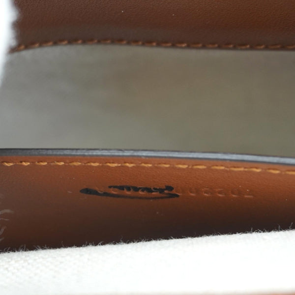 GUCCI Double G Small Matelasse Leather Shoulder Bag Brown 702200