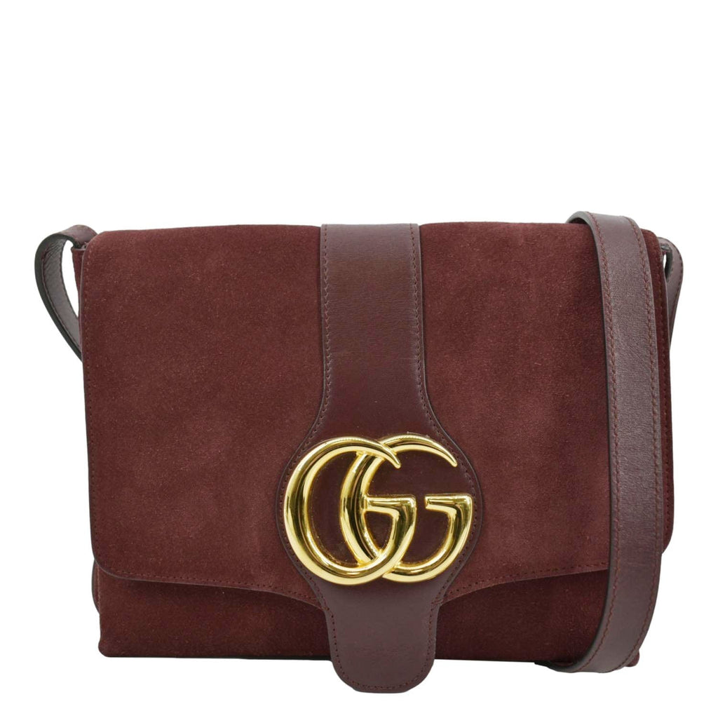 GUCCI Arli Medium Suede Leather Crossbody Bag Red 550126