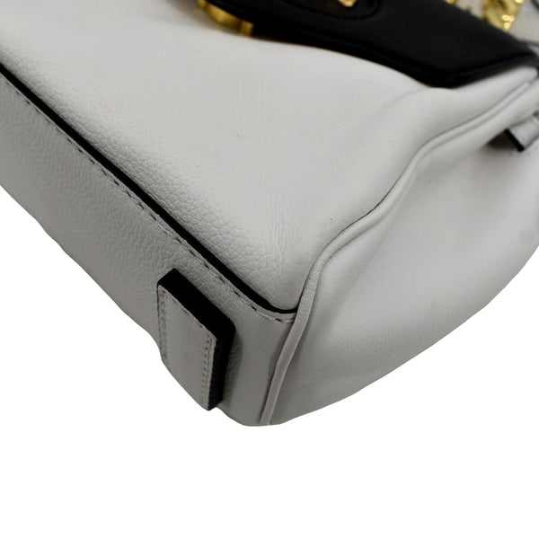 VERSACE La Medusa Leather Top Handle Shoulder Bag White