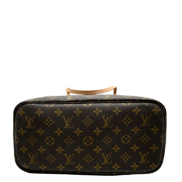 LOUIS VUITTON Neverfull MM Monogram Canvas Tote Bag Brown