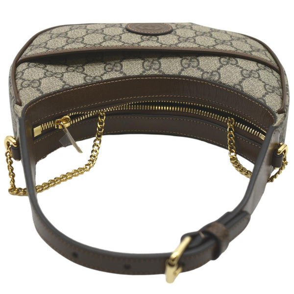 Gucci Half Moon Mini GG Supreme Canvas Crossbody Bag - Zip line