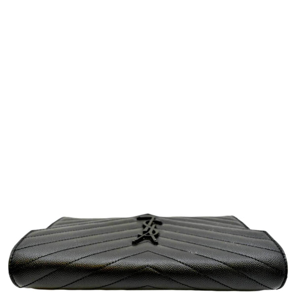 YVES SAINT LAURENT Cassandre Matelasse Chain Wallet Crossbody Bag Black