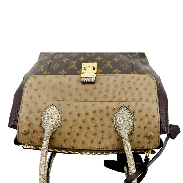 LOUIS VUITTON Majestueux Monogram Canvas Exotic Tote Bag Brown