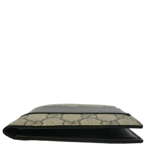 GUCCI GG Supreme Monogram Canvas Bifold Wallet Beige 451240