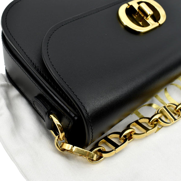 CHRISTIAN DIOR Montaigne Avenue Leather Shoulder Bag Black