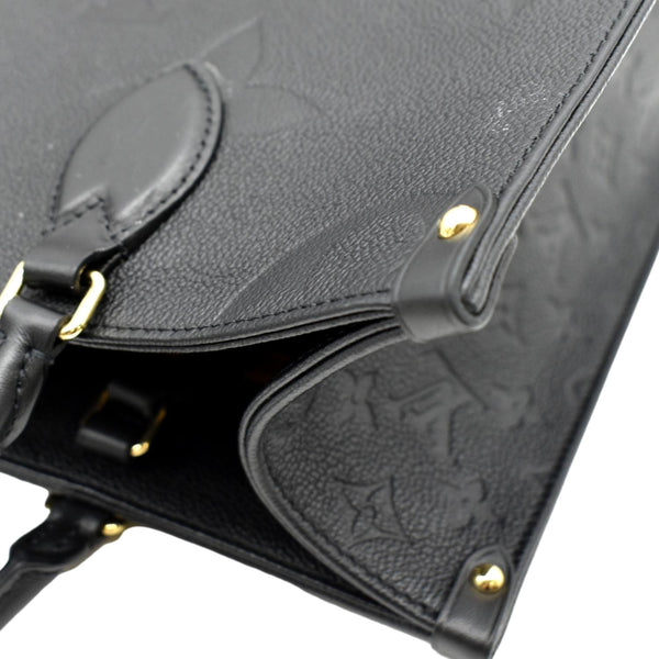 LOUIS VUITTON Onthego MM Giant Monogram Empreinte Leather Tote Bag Black