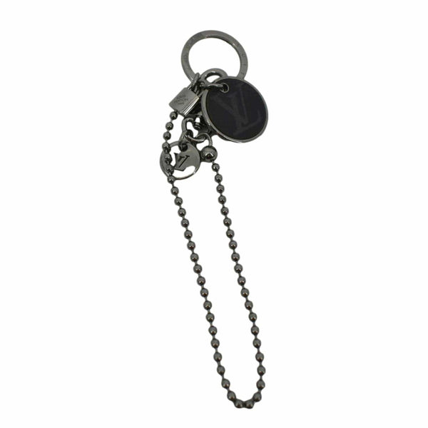 LOUIS VUITTON Porto Crechenne Monogram ID Pocket Key Chain Bag Charm Silver