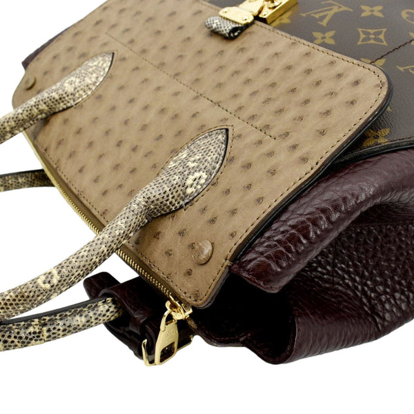 LOUIS VUITTON Majestueux Monogram Canvas Exotic Tote Bag Brown