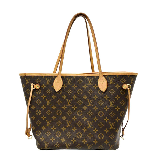 LOUIS VUITTON Neverfull MM Monogram Canvas Tote Bag Brown