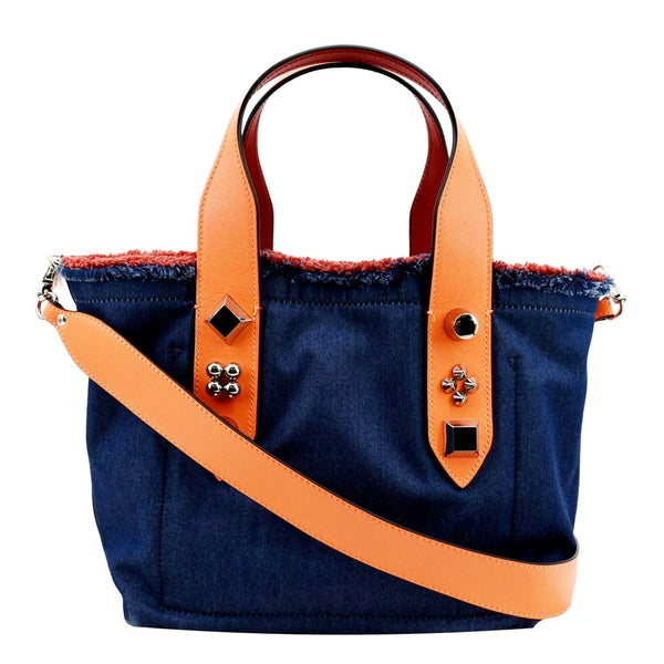 CHRISTIAN LOUBOUTIN Frangibus Small Denim Shoulder Bag Blue