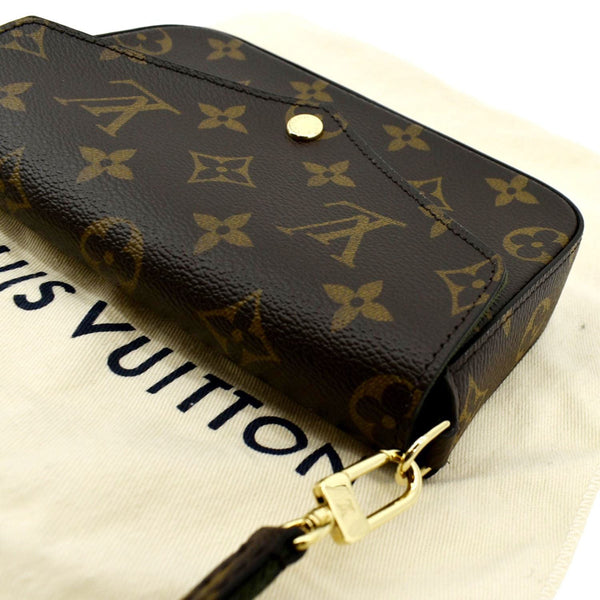 LOUIS VUITTON Felicie Strap & Go Pochette Monogram Canvas Shoulder Bag Brown